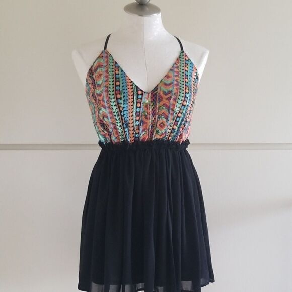 Windsor Black Chiffon& Colorful Sequin Mini, Small - Picture 1 of 5